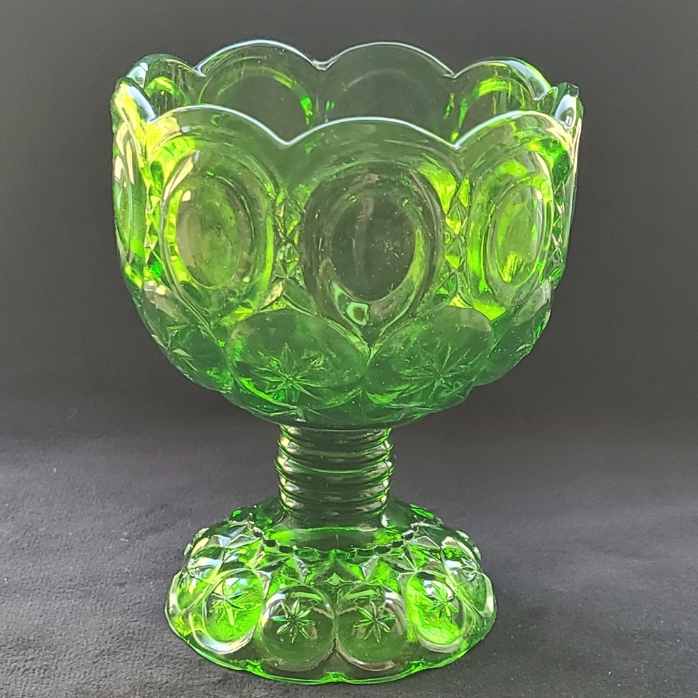 Uranium Moon And Stars Vintage Compote - Picture 3 of 5